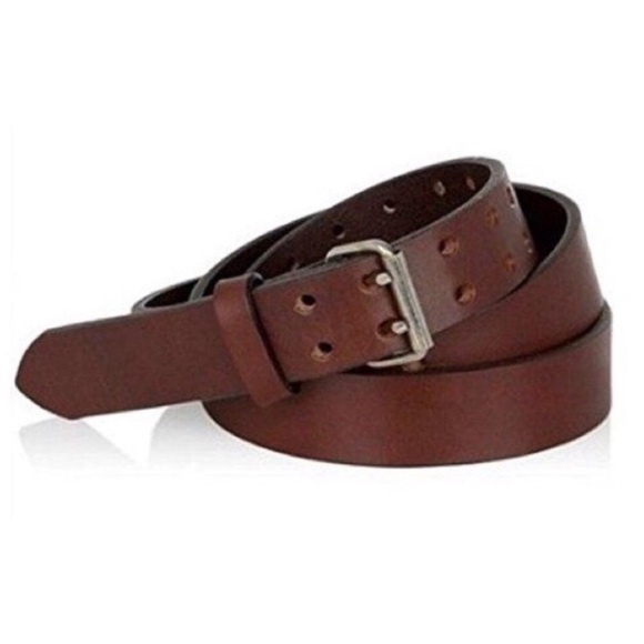 Other - Genuine Leather Double Prong Brown Belt